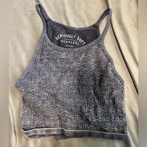 Aeropostale seriously soft seamless flower patterned cropped tank